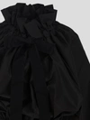 Patou Gros Grain Top With Gathered Collar In Black