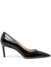 Stuart Weitzman Stuart 75 Patent Leather Pumps In Black