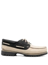 Timberland Two-tone Leather Boat Shoes In Dh41 Lemon Pepper