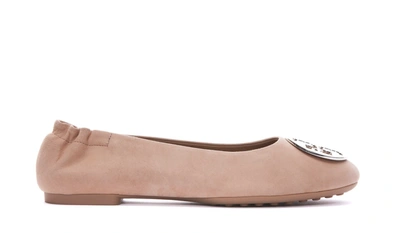 Tory Burch Claire Ballet Flat Shoes In Beige