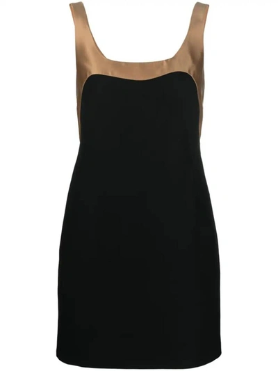 Valentino Colour-block Silk Dress In Black  
