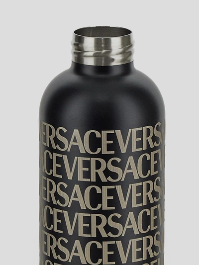 Versace Thermic Bottle In Black-grey