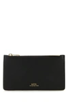 APC A.P.C. WOMAN BLACK LEATHER WILLOW CARD HOLDER