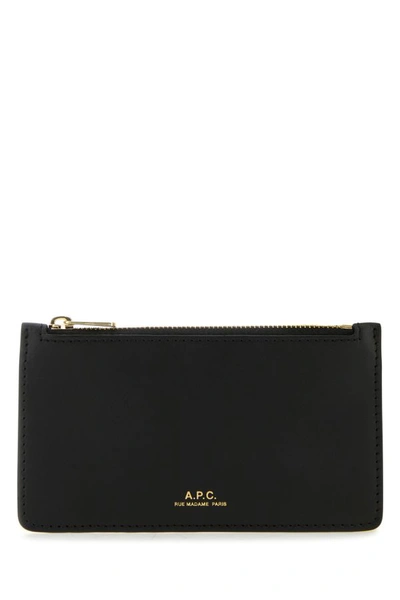 Apc A.p.c. Woman Black Leather Willow Card Holder