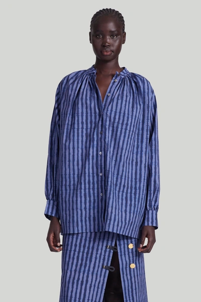 Altuzarra Teresa Striped Cotton Shirt In Eventide