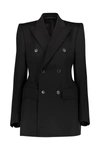 Balenciaga Garde-robe Hourglass Double Brested Jacket In Black