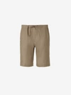 Loro Piana Linen Canvas Bermuda Shorts In Taupe