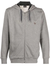 Ps By Paul Smith Ps Paul Smith Mens Reg Fit Zip Hoody Zebra In Grey