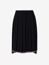 Thom Browne Asymmetric Hem Midi Pleated Skirt In Midnight Blue