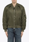 Alexander Mcqueen Alexander Mc Queen Convertible Khaki Nylon Bomber Jacket In Green