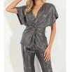 Veronica M Trinity Holiday Top In Silver Foil In Silver