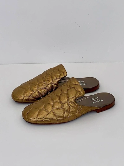 Rocco P Women's Quilted Mule In Bronze In Gold