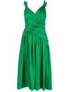 Zimmermann Tiggy Bow-embellished Linen Midi Dress In Green