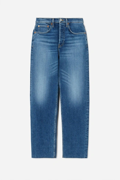 Re/done Blue 70s Stove Pipe Jeans In Multi