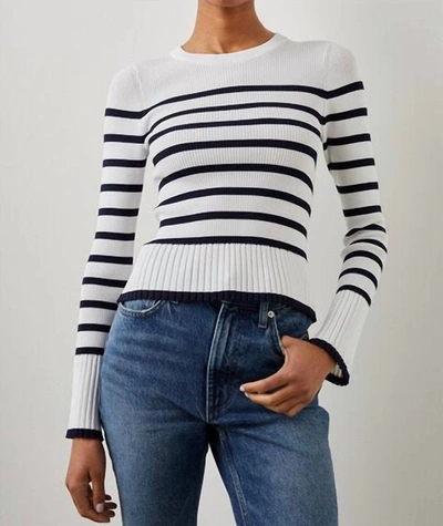 Rails Gemma Sweater In Ivory Navy Stripe In Multi