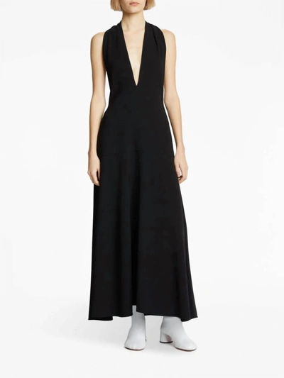 Proenza Schouler Matte Viscose Crepe Twist-back Maxi Dress In Black