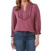 Democracy Ruffle Edge Neck Top In Tulip Nectar In Multi