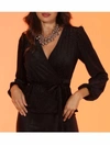 Veronica M Lucio Velvet Wrap Top In Black In Black