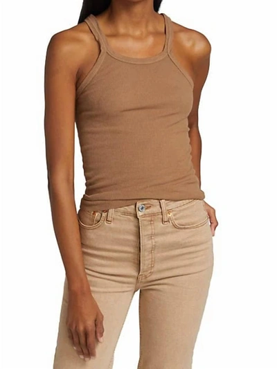 Re/done Ribbed Tank In Caramel In Brown