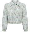 L AGENCE WOMEN'S BRIDGES TWEED JACKET IN NEUTRAL/SAGE MULTI TWEED