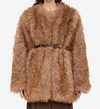 SEA FIFI FAUX FUR JACKET IN CAMEL