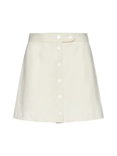 A.p.c. Buttoned A-line Mini Skirt In Beige