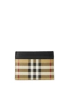 Burberry Slim Check Pattern Cardholder Contrast Trim In Brown