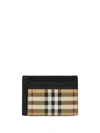 Burberry Slim Check Pattern Cardholder Contrast Trim In Brown
