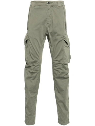 C.p. Company Lens-detail Cargo Trousers In Green
