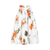 Erdem Floral-print Poplin Skirt In White
