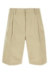 Prada Pleated Knee-length Shorts In Beige O Tan