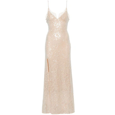 Staud Kezia Sequinned Lace Dress In Neutrals