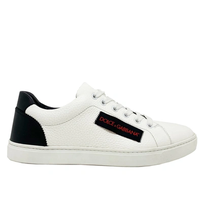 Dolce & Gabbana Logo Leather Sneakers In White