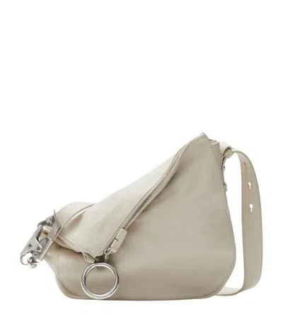 Burberry Knight Small Leather Shoulder Bag In White