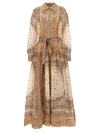 Zimmermann Paisley-print Belted Linen And Silk-blend Voile Shirt Dress In Multicolor