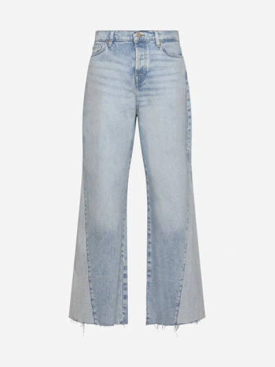 7 For All Mankind Zoey Mid Summer With Panel Jeans In Light Blue