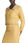 St John Sequin Stretch Twill Knit 3/4 Sleeve Jacket In Neutrals