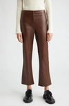 Max Mara Sublime Faux Leather Kick-flare Trousers In Tobacco