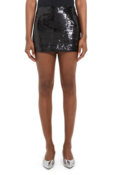 Theory Sequin Slice Mini Skirt In Black