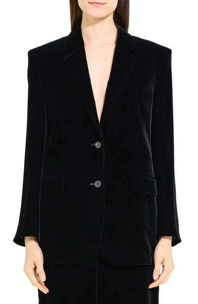 Theory Velvet Slim Blazer In Black