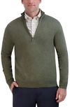 Brooks Brothers Supima Cotton Half-zip Sweater | Dark Green Heather | Size Xs