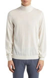 Hugo Boss Boss Musso Virgin Wool Turtleneck Sweater In Open White