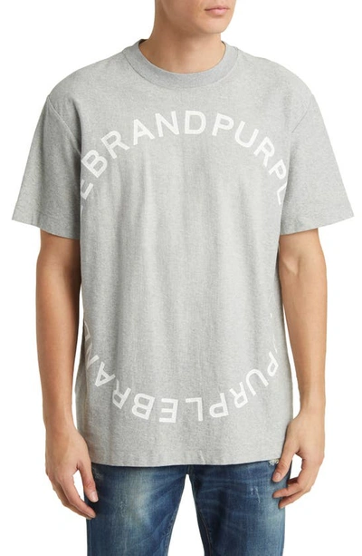 Purple Brand Textured Logo Cotton Graphic T-shirt In Grey