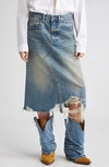 R13 Blue Jesse Denim Midi Skirt In Clinton Blue