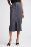 L AGENCE L'AGENCE MADONNA PINSTRIPE MIDI PENCIL SKIRT