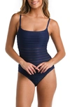 LA BLANCA ILLUSION STRIPE ONE-PIECE SWIMSUIT