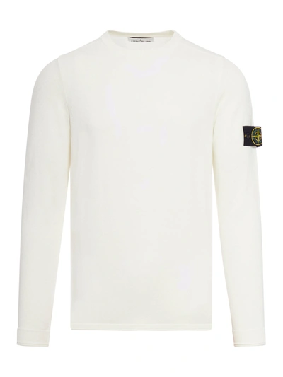 Stone Island Crewneck Sweater In White