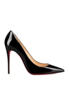 Christian Louboutin Pointed-toe Patent Leather Pumps With Signature Red Sole In Black