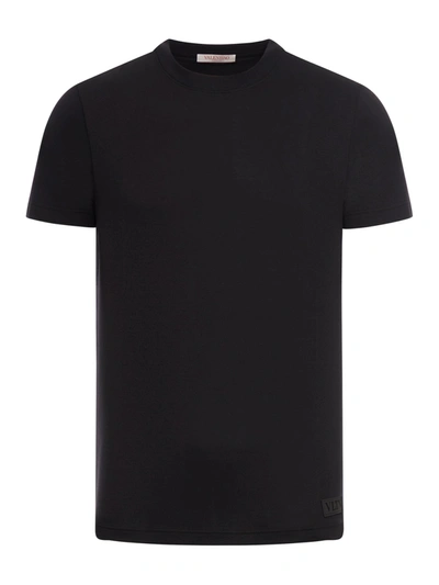 Valentino Logo-appliqué Cotton T-shirt In Black