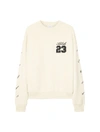 Off-white Logo-embroidered Cotton Sweatshirt In Beige
